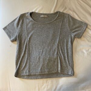 Gray Short Sleeve Cropped T-Shirt